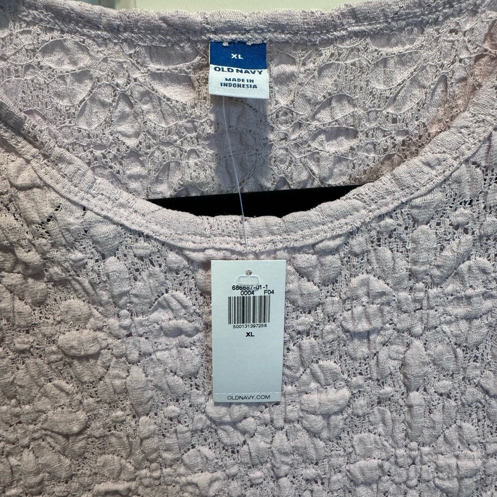 Old Navy Light Purple Textured Short Sleeve Top - Picture 3 of 5